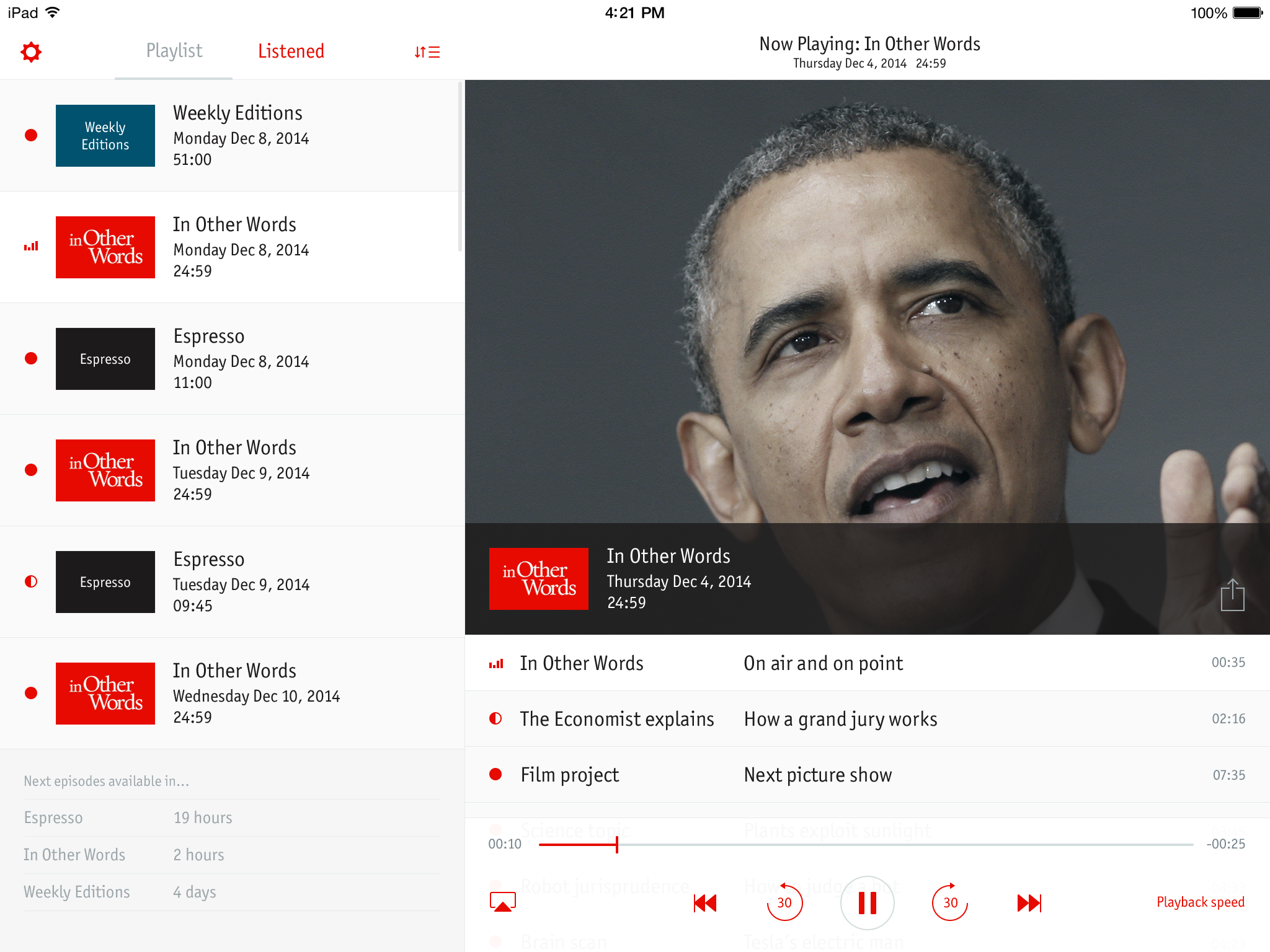 Economist Radio iPad