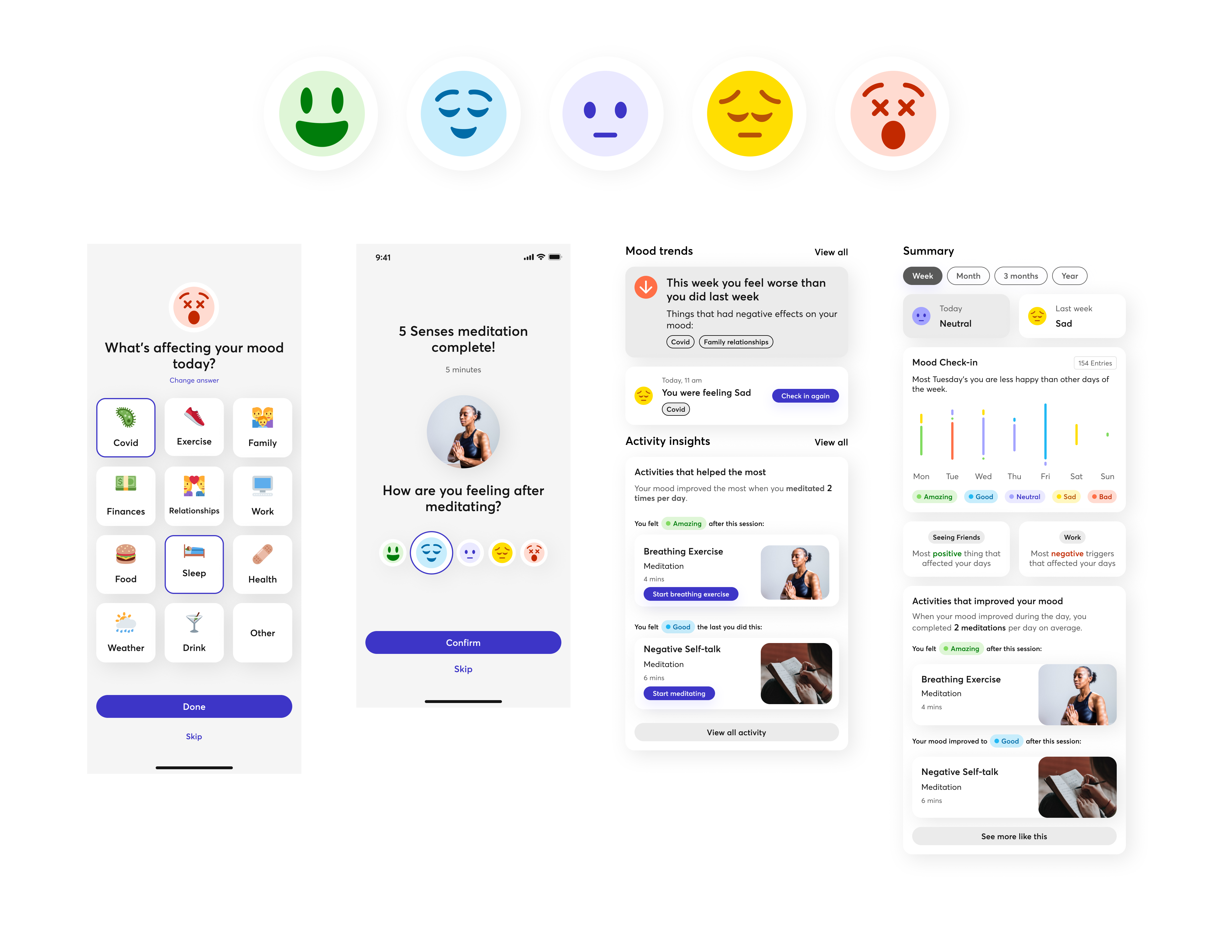 Mood tracking and insights